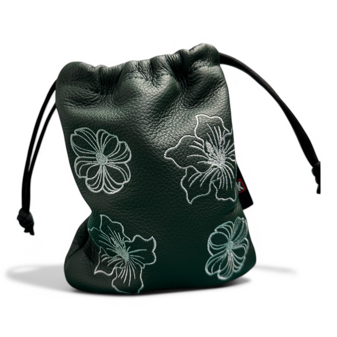 2025 Season Opener Flowers Valuables Pouch – handmade leather valuables pouch by Red Komodo Golf (view 1)
