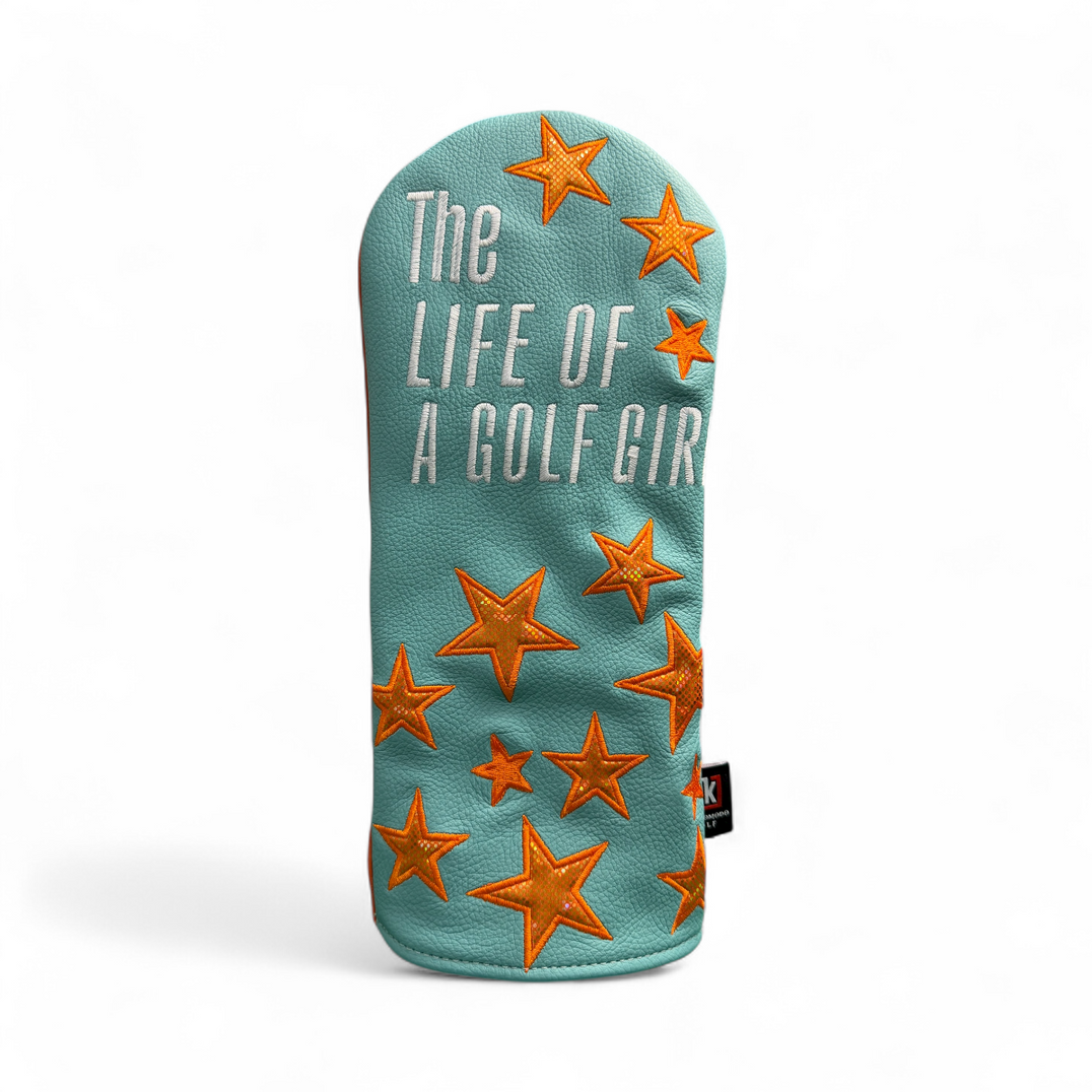 The Life of a Golf Girl – handmade leather golf headcover by Red Komodo Golf (view 1)